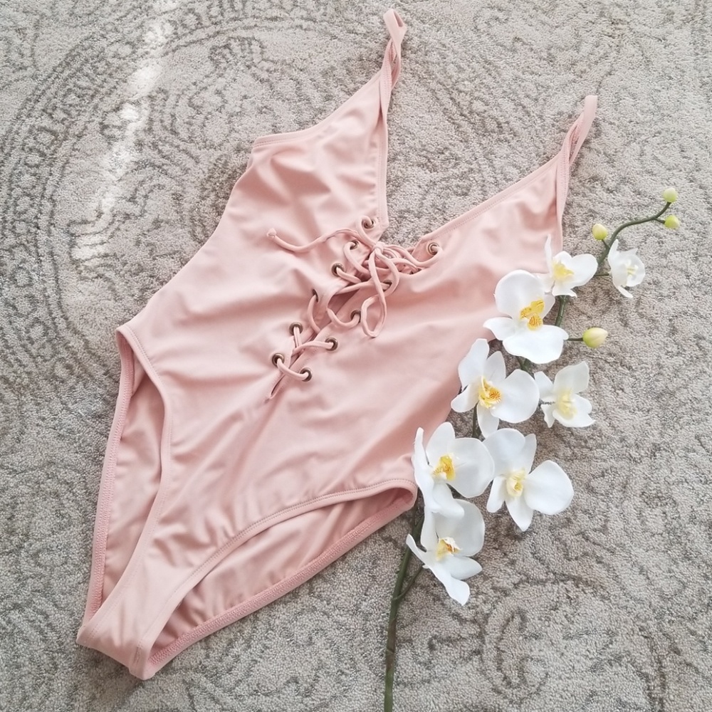 Mauve one piece bathing suit